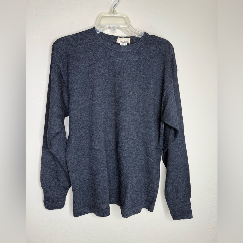 Mark Shale Virgin Wool Vintage Charcoal Gray Sweater Size Large